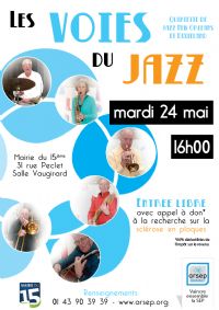 concert Jazz New Orleans. Le mardi 24 mai 2016 à Paris15. Paris.  16H00